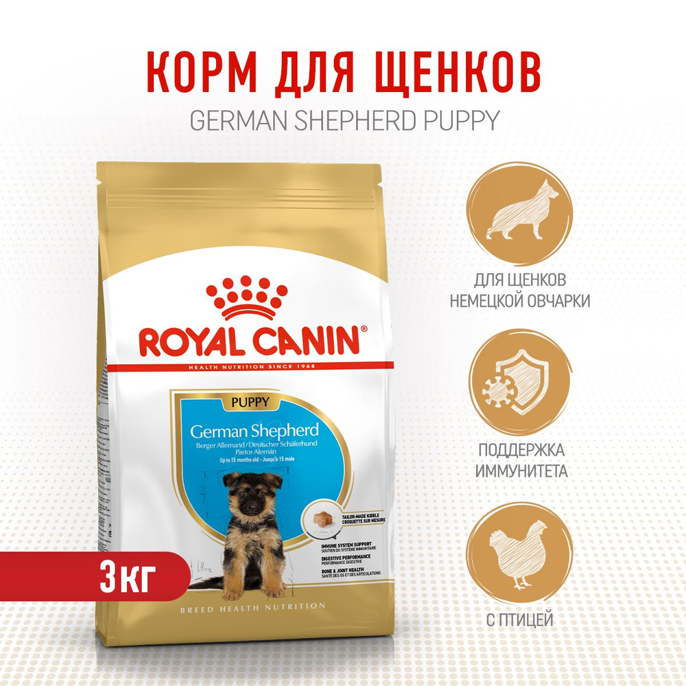 Royal Canin German Shepherd Puppy сухой корм для щенков породы немецкая ...