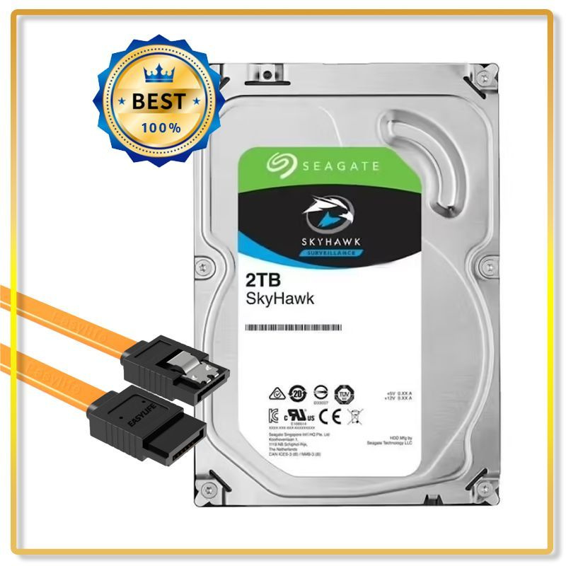 Seagate 2 ТБ Внутренний жесткий диск SkyHawk HDD 3.5"5900 (ST2000VX008)  #1