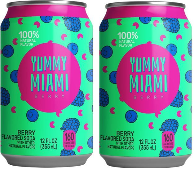 Газированный Напиток Yummy Miami Berry 2 шт по 355 мл, США #1