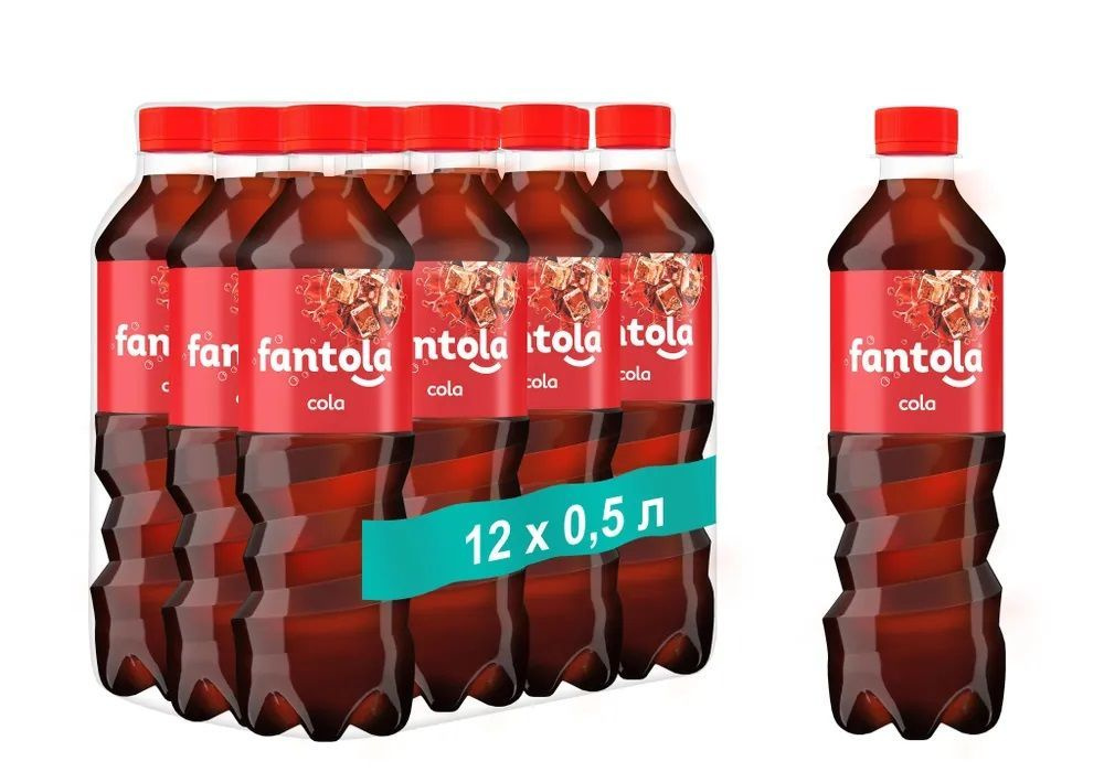 Газированный напиток Fantola "Cola", 12 шт по 0,5 л / Лимонад / Фантола ...