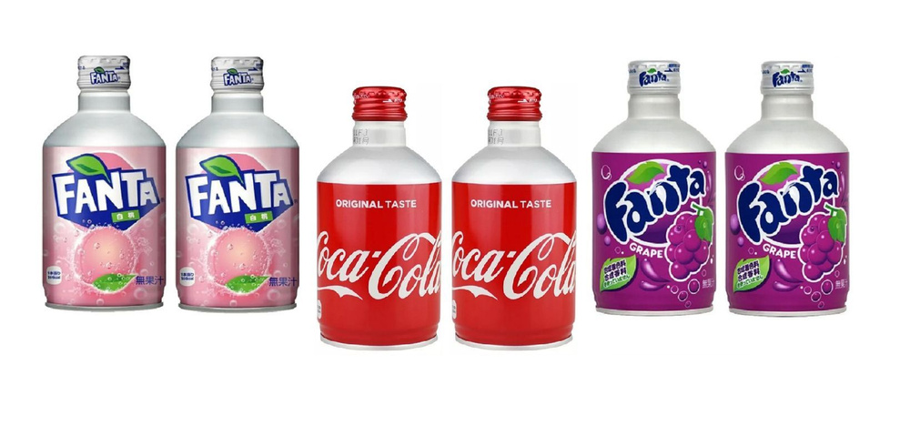 Набор газированных напитков Coca-Cola Original Taste, Fanta White Peach ...