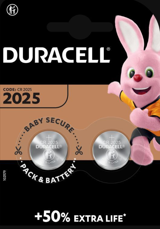 Батарейки литиевые Duracell Specialty, тип CR2025, 3В, 2шт - купить с ...