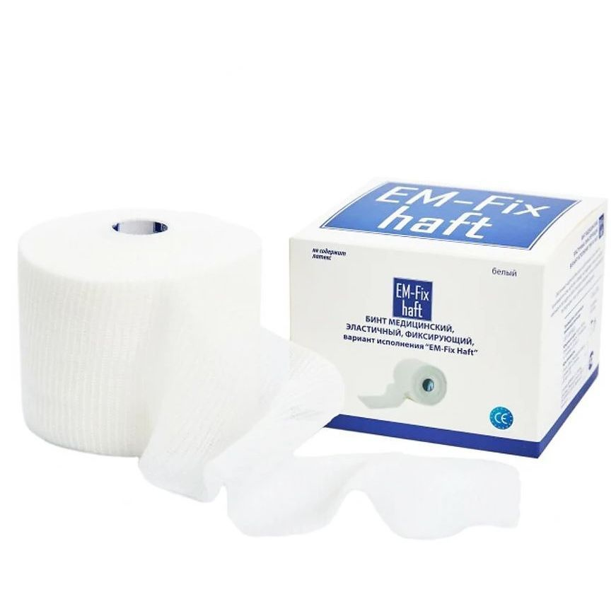 Бинт самофиксирующийся EM-Fix Haft 6 см x 20 м белый - купить с ...