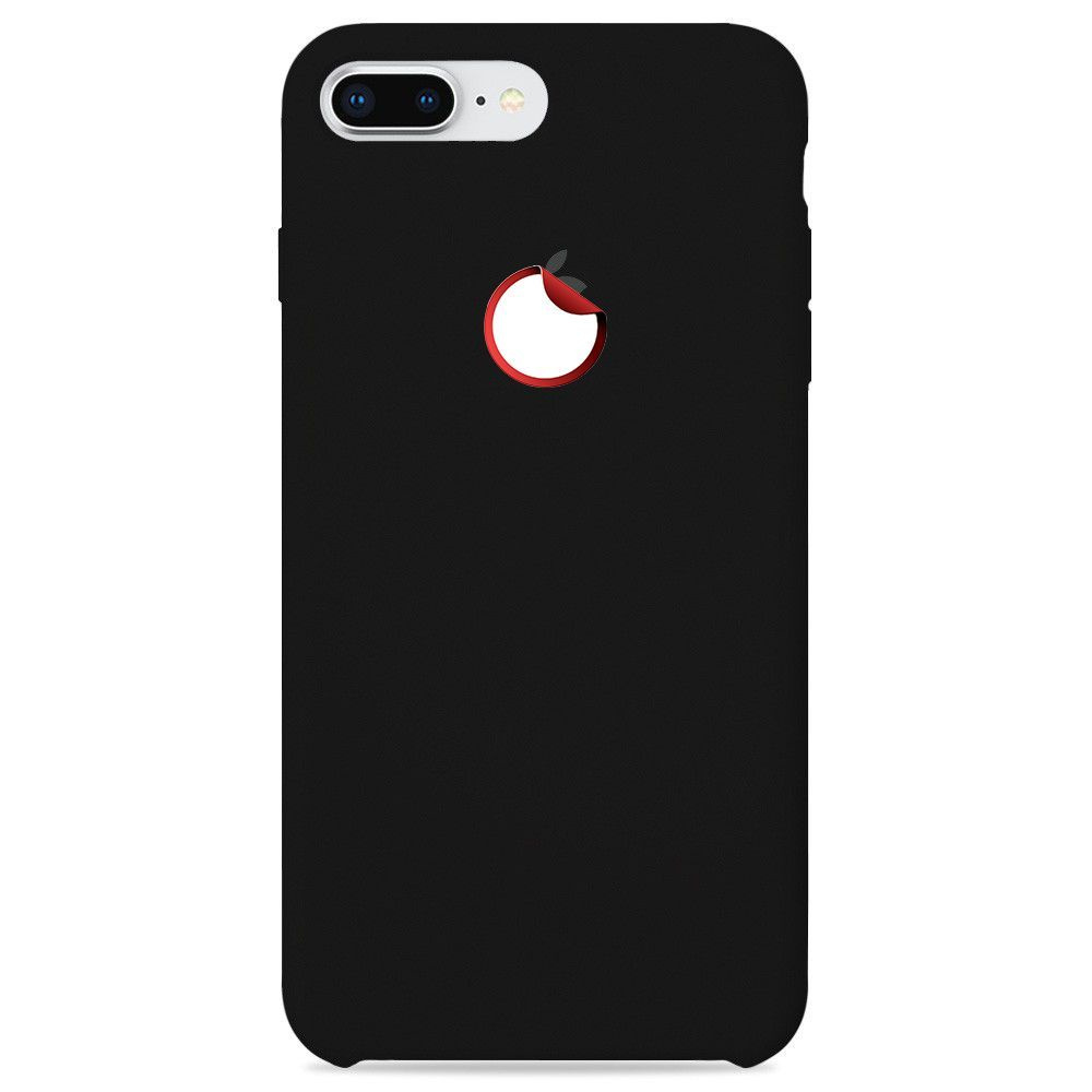 Силиконовый чехол для смартфона с логотипом Silicone Case на iPhone 8 Plus  / Айфон 8 Плюс с логотипом, черный - купить с доставкой по выгодным ценам в  интернет-магазине OZON (590553247)