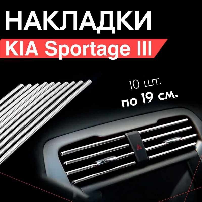 Молдинг декоративный для KIA Sportage III / КИА Спортейдж 3, тюнинг салона / Накладки на дефлекторы, #1