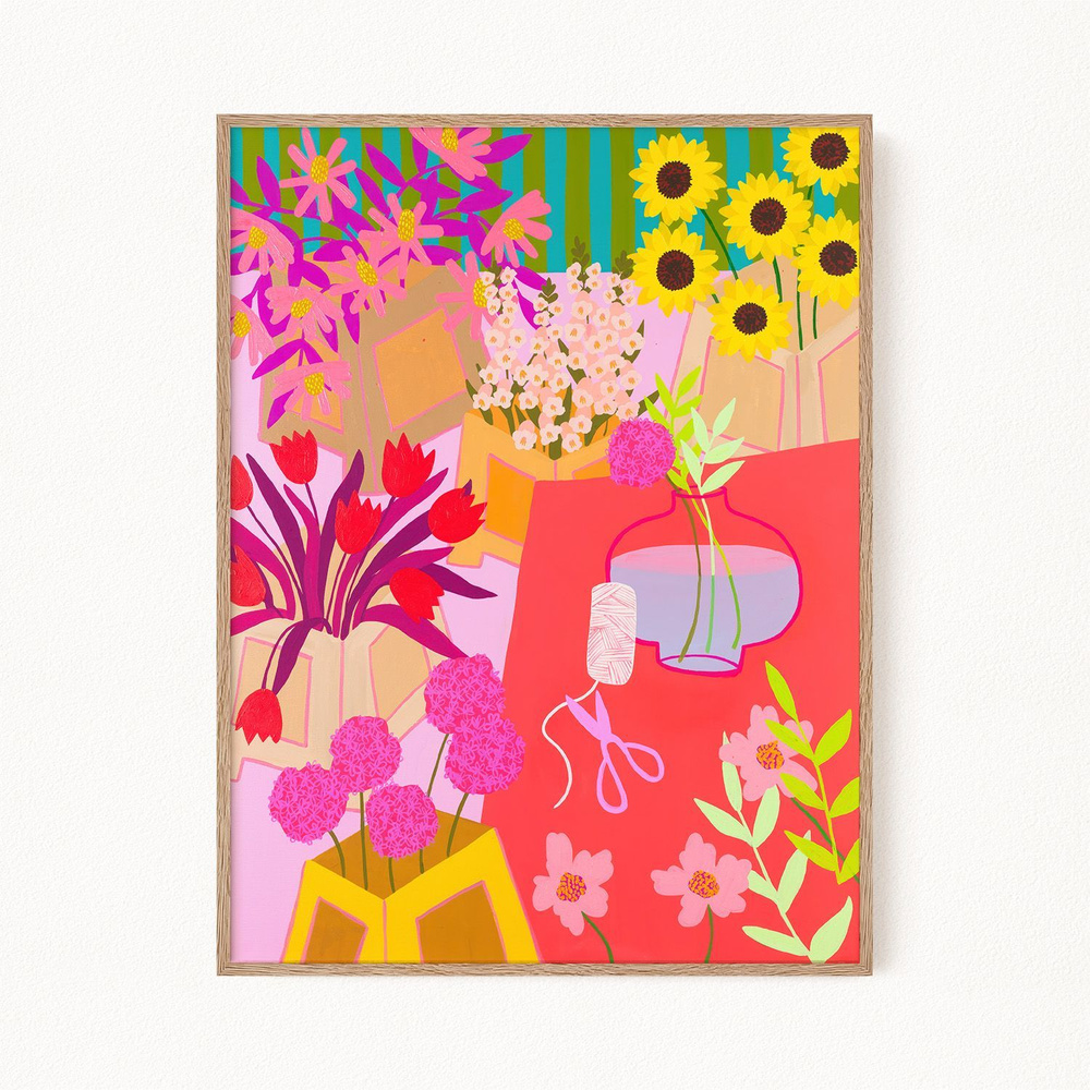Постер для интерьера "Flower Shop - Цветочный магазин", 30х40 см  #1
