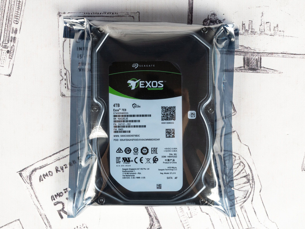 Hdd seagate exos 7e8. Seagate exos 7e10 st4000nm001b сделано в.