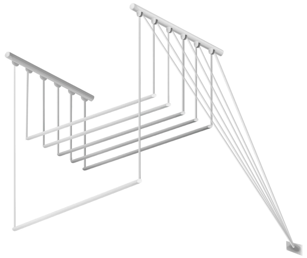 Сушилка для белья потолочная "Лиана-5" 2.2 м, цвет белый, сталь и пластик - для развешивания и сушки #1