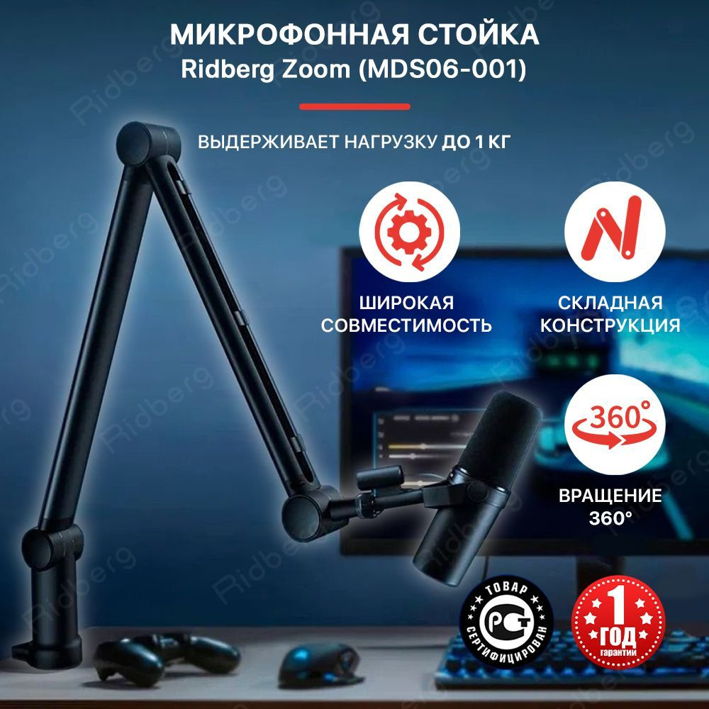 Микрофонная стойка Ridberg MDS06-2_Ridberg_1211412/// - купить по выгодной  цене в интернет-магазине OZON (204708709)