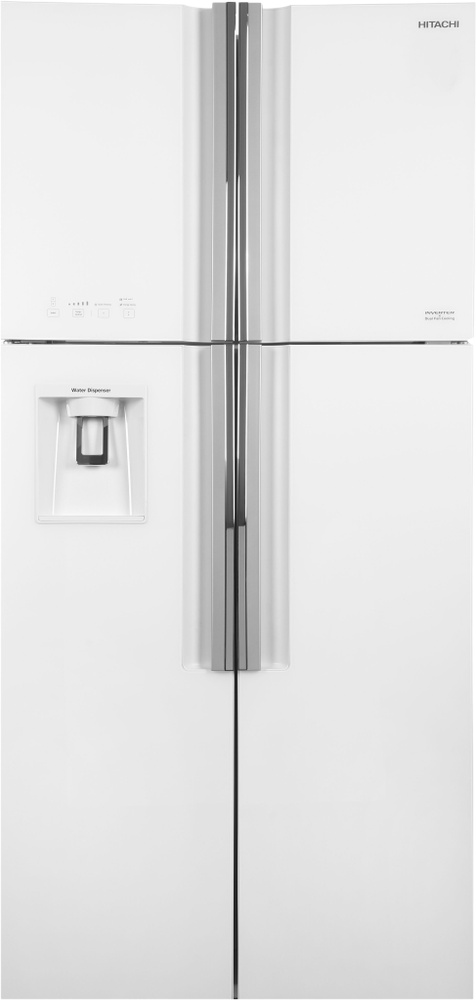 Холодильник Hitachi R-W660PUC7 GPW белое стекло, двухкамерный, общий объем 550л, с разморозкой холодильной #1