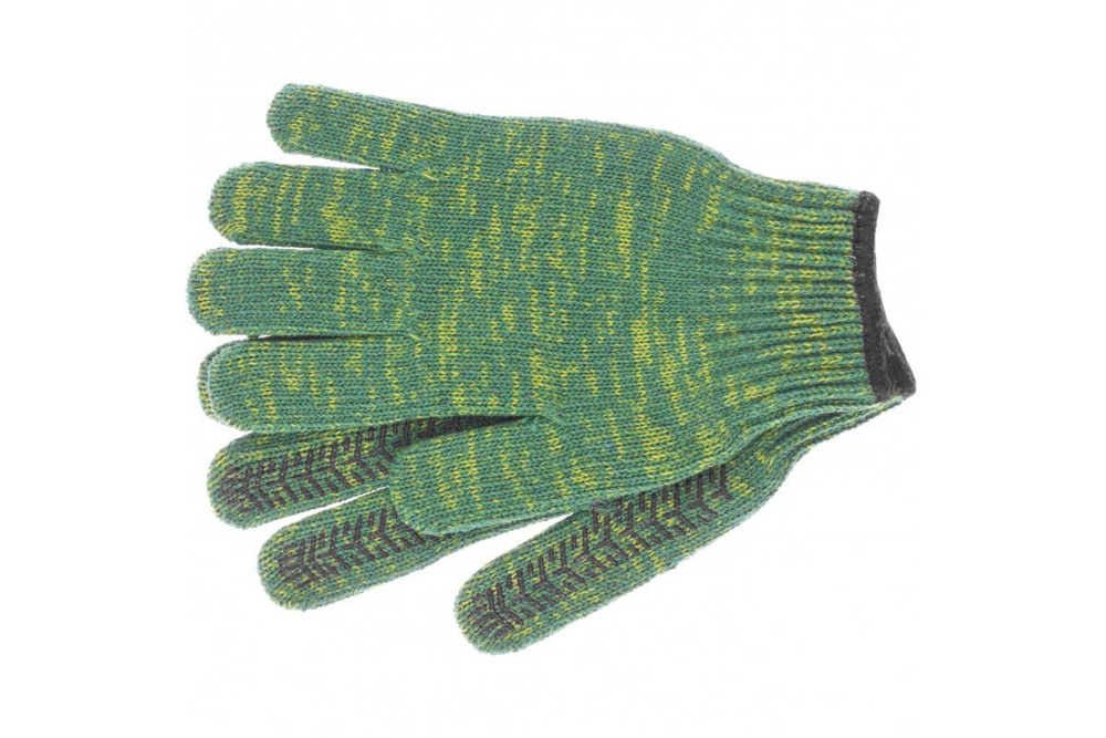 Трикотажные усиленные перчатки СИБРТЕХ ( гелевое ПВХ-покрытие, 7 класс ) Для дома и сада / для работы #1