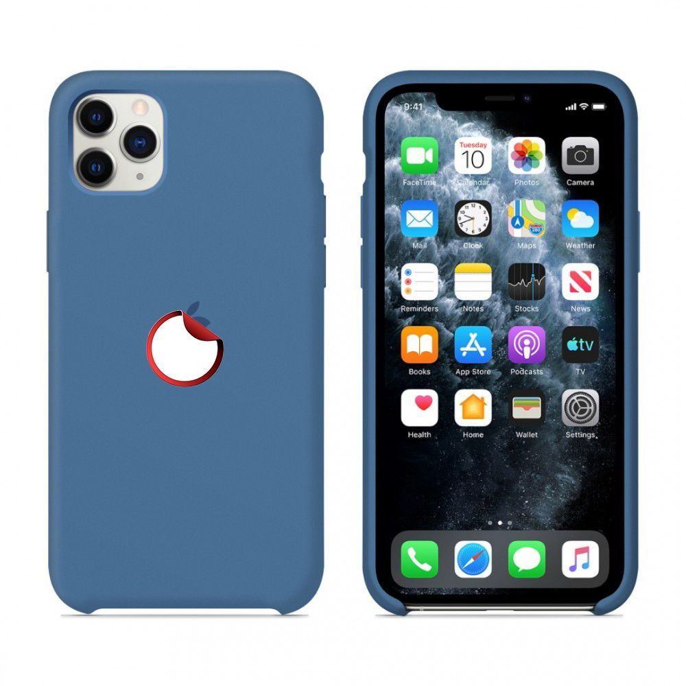 Силиконовый чехол с логотипом для смартфона Silicone Case на iPhone 11 PRO  MAX / Айфон 11 ПРО МАКС с логотипом, синие сумерки - купить с доставкой по  выгодным ценам в интернет-магазине OZON (590555443)