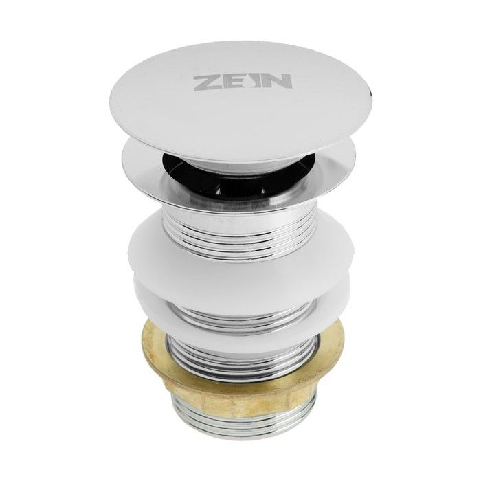 Донный клапан ZEIN B2, большая кнопка, нержавеющая сталь, хром  #1