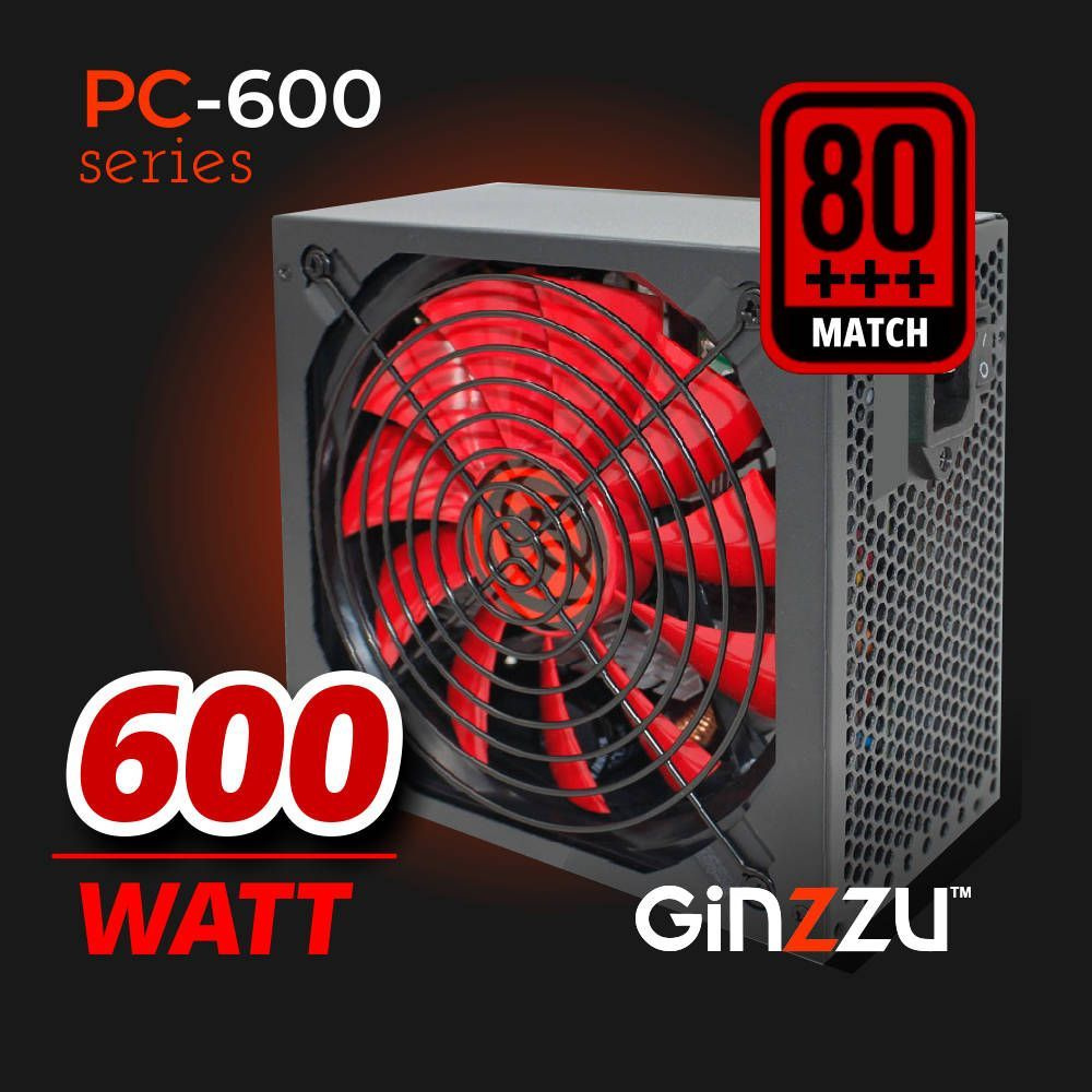 Блок питания Ginzzu PC600 14CM 80+. Гарантия 3 года. - купить с доставкой  по выгодным ценам в интернет-магазине OZON (865813180)