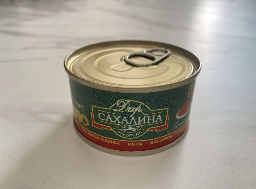 Икра лососевая красная зернистая 140 гр в жестяной банке 5 банок ...