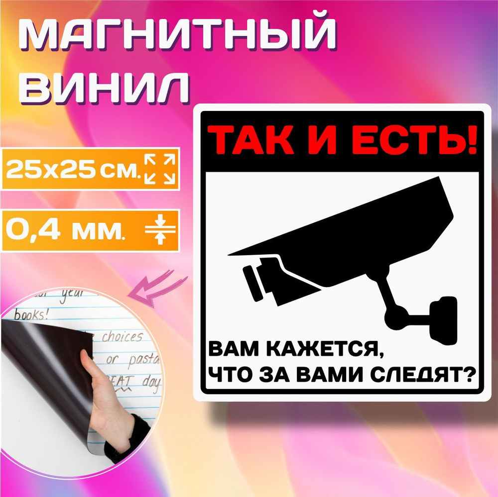 Магнит на холодильник Вам кажется, что за вами следят? Так и есть 25х25 см  МГ-0051-25 - купить по выгодной цене в интернет-магазине OZON (1159777429)