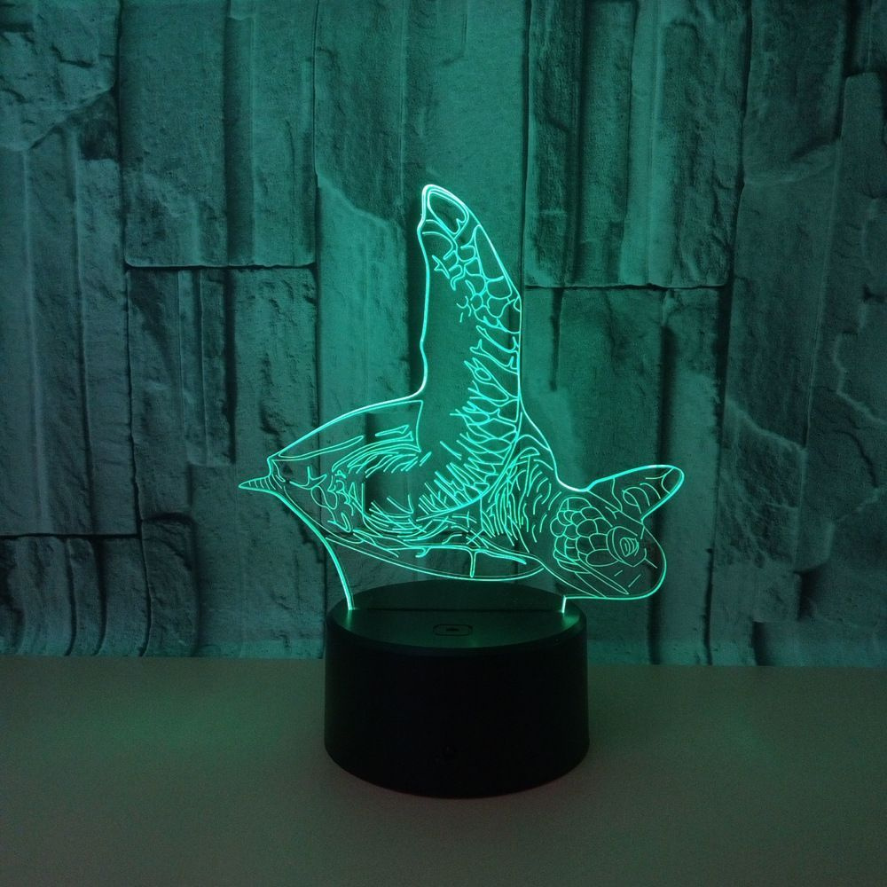 Купить 3D Ночной фонарь Морские черепахи, От порта USB и батарей, 3 AAA ...