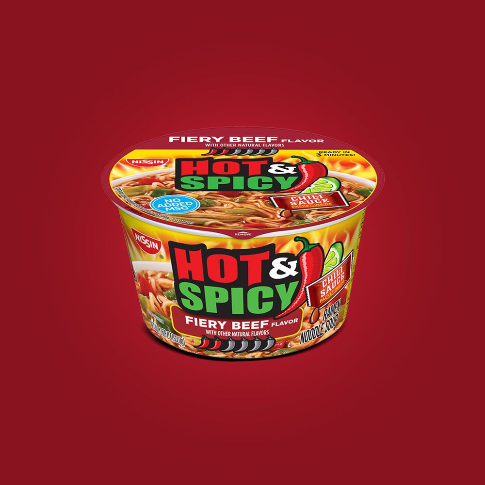 Лапша быстрого приготовления Nissin Hot Spicy Ramen / Ниссин Хот Спайси  Рамен Говядина с соусом Чили 93гр (Америка) - купить с доставкой по  выгодным ценам в интернет-магазине OZON (1198125685)