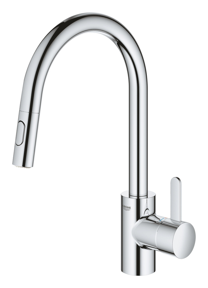 Смеситель для мойки Grohe Eurosmart Cosmopolitan с выдвижным аэратором, высокий излив 31481001  #1