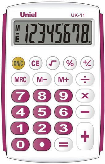 UK-11R Uniel Калькулятор школьный цветной - купить с доставкой по ...