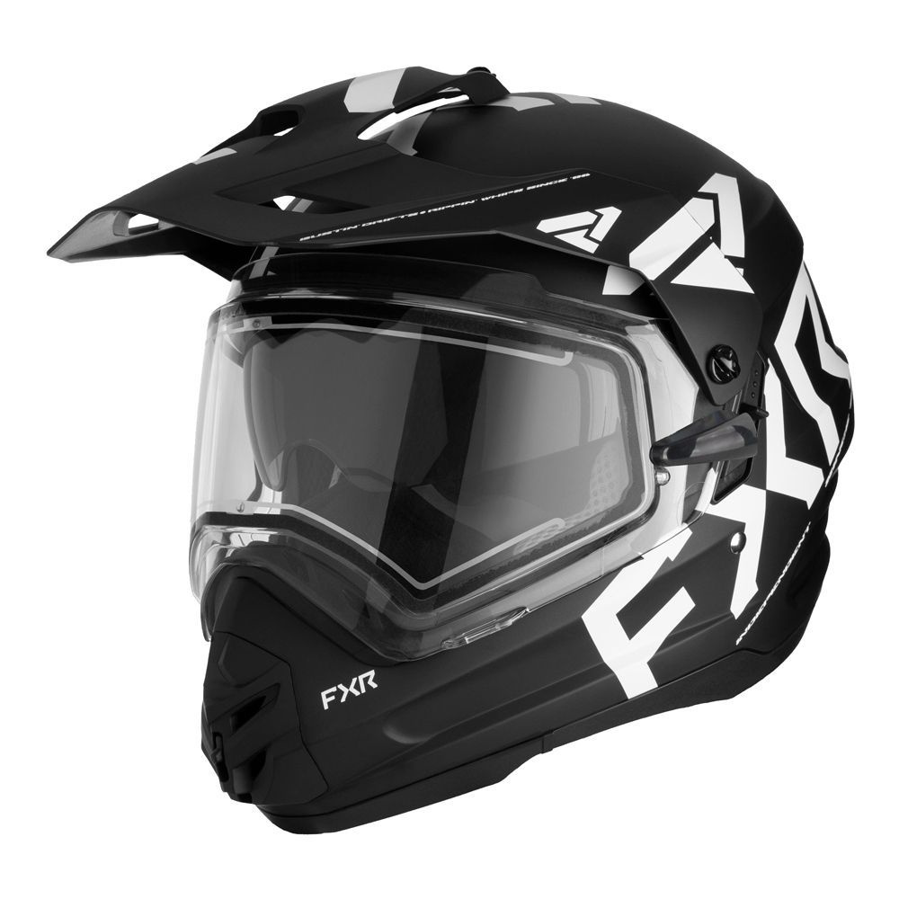 Шлем для снегохода FXR TORQUE X TEAM W/ E SHIELD & SUN SHADE с подогревом, Black White, M  #1