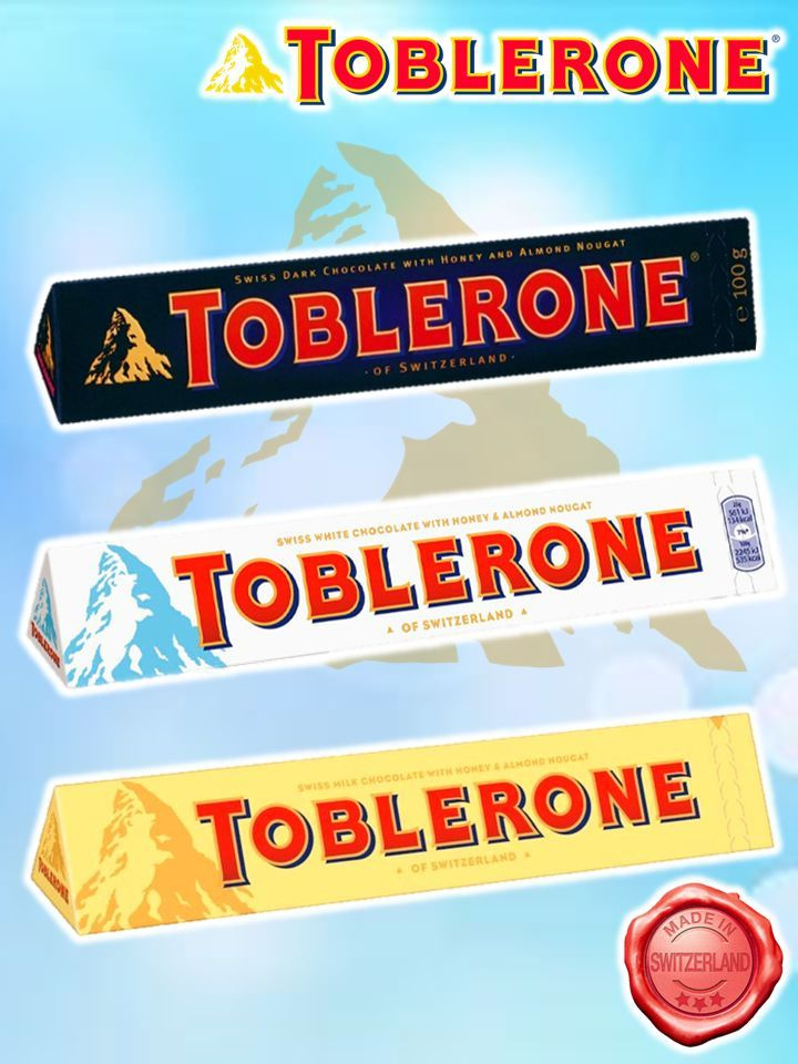 Шоколад Тоблерон 3 шт *100 гр (Швейцария) / Toblerone 3*100 g(Milk ,Dark,White)  #1