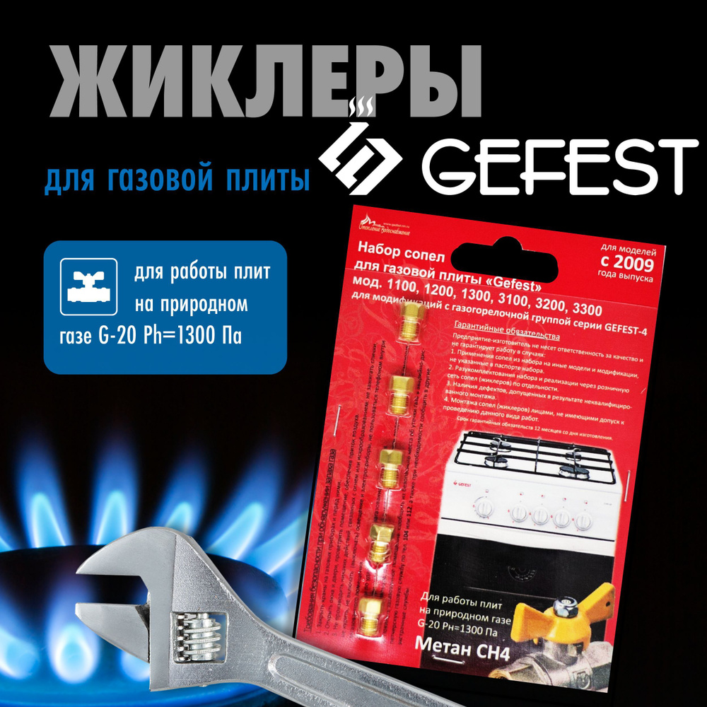 GEFEST 1100 1200 1300 3100 3200 3300 / Жиклеры (форсунки) для газовой плиты  Гефест (метан) - купить с доставкой по выгодным ценам в интернет-магазине  OZON (1206372162)