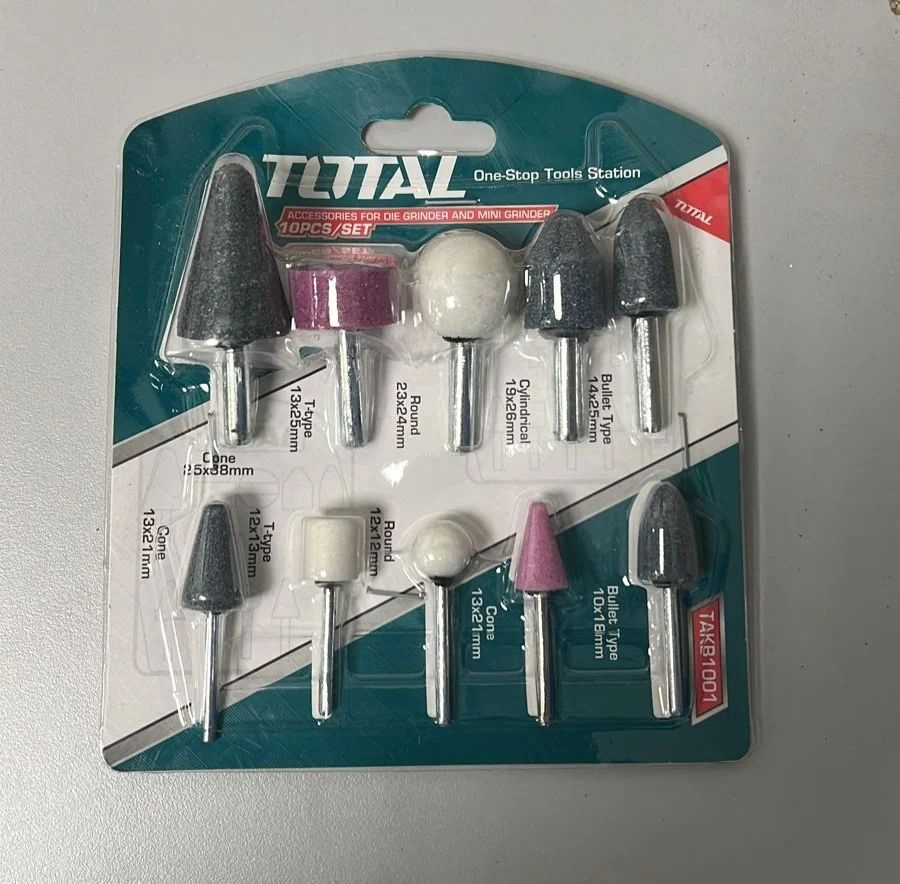 Набор фрез TOTAL Набор абразивных камней, минишарошек, 10 предметов ...