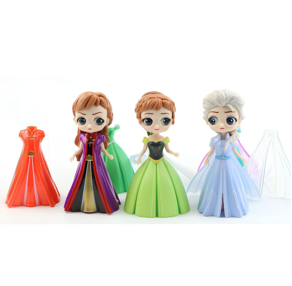 Набор фигурок Принцессы + платья / Princess set D 3шт (11.5см. Пакет)