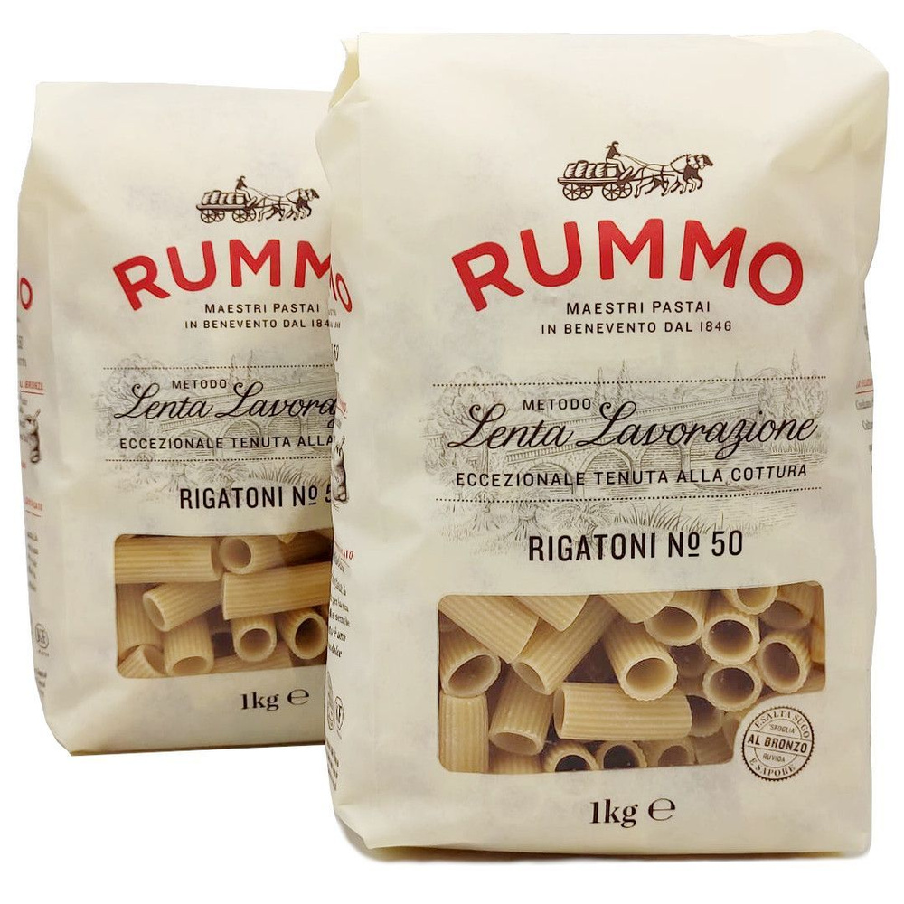 Макароны Ригатони (Rigatoni) № 50 RUMMO Италия, 1 кг * 2 штуки - купить ...