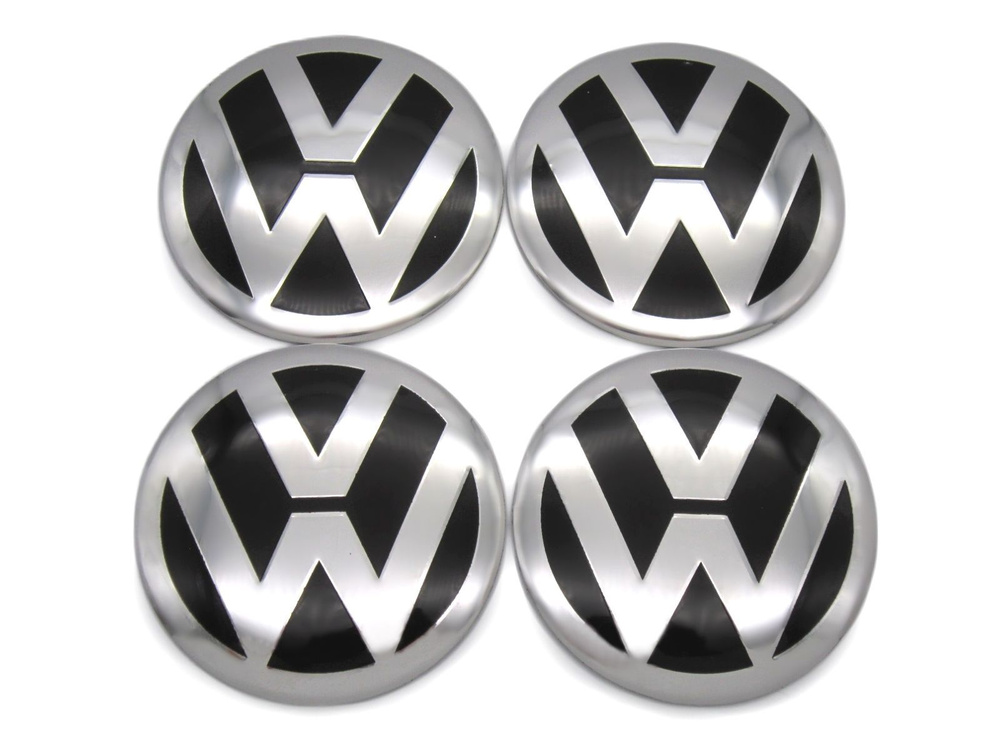 Наклейки на диски Volkswagen full chrome 65 мм #1