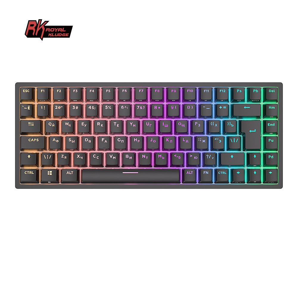 Механическая клавиатура Royal Kludge RK 84 RGB Series купить по низкой  цене: отзывы, фото, характеристики в интернет-магазине Ozon (1261100673)