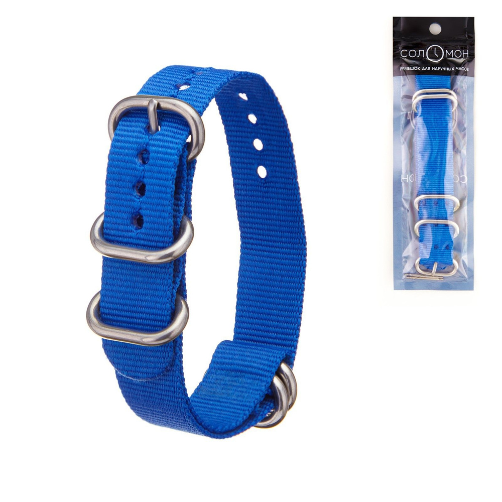 Ремешок для часов "Соломон", 18 мм, l-27 см, синий - купить с доставкой ...