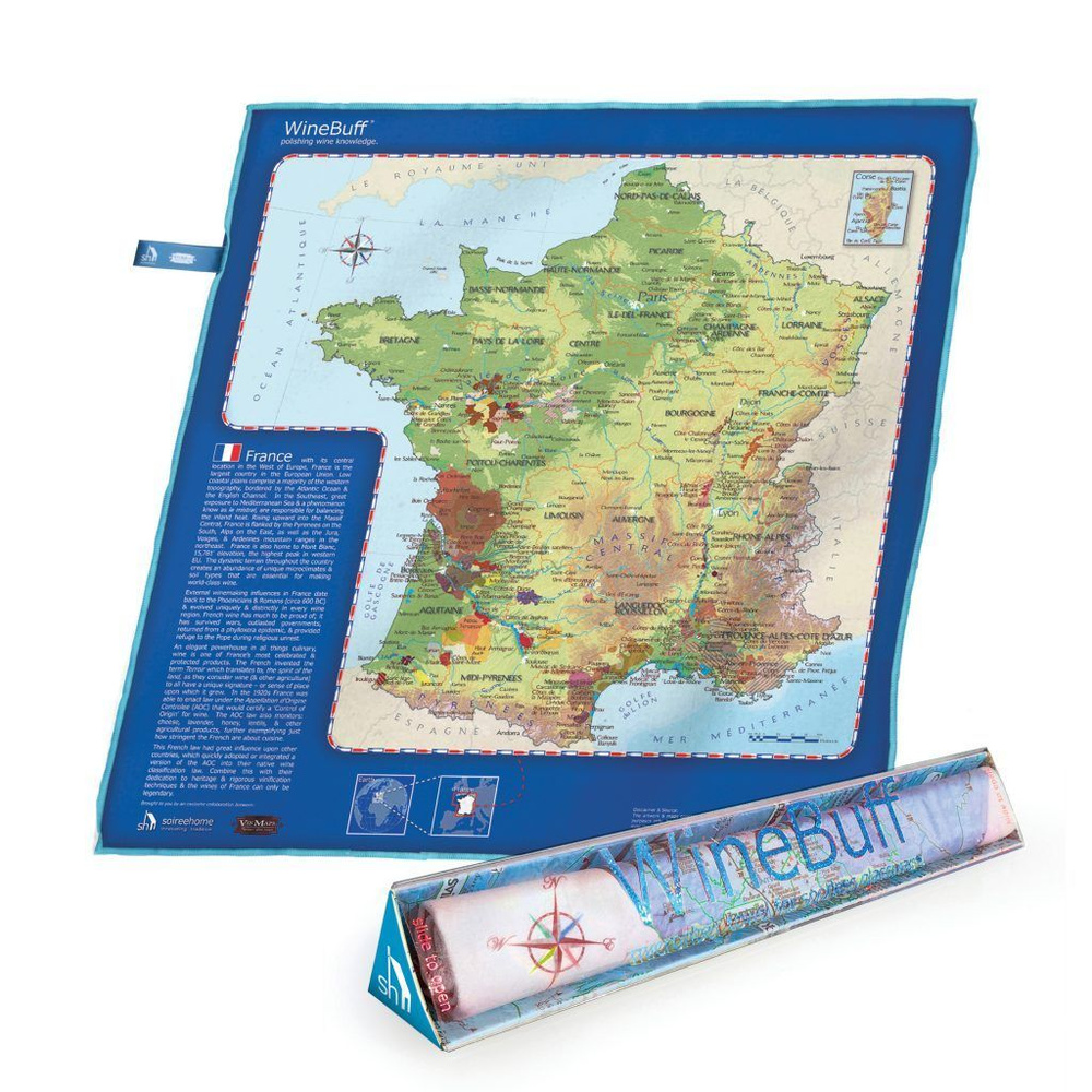 Салфетка из микрофибры для натирки стекла Soire Home France Wine Map  #1