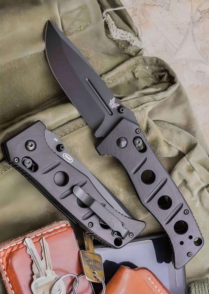 Нож туристический складной Hero, сталь Cru-Wear D2, черная рукоять G10 ...