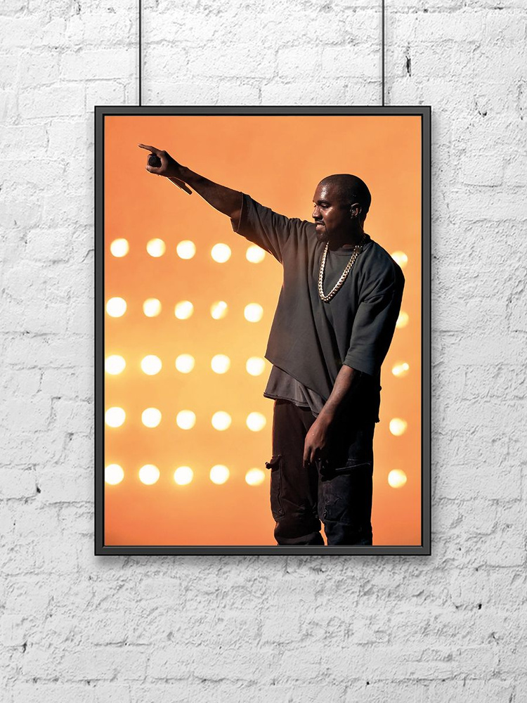 Постер для интерьера на стену (30х40 см). Рэпер Kanye West #1