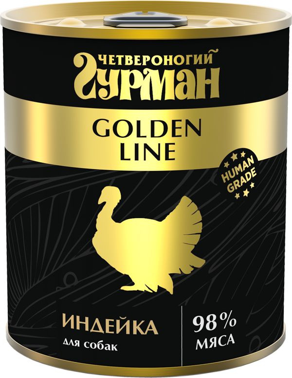 Корм консервированный для собак Четвероногий гурман "Golden line Индейка", 6шт х 340 г  #1