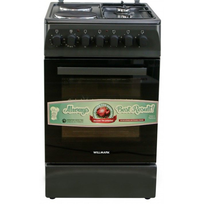 Плита комбинированная WILLMARK CS-5624 (2 газ./2 эл, эл.дух.,таймер ...