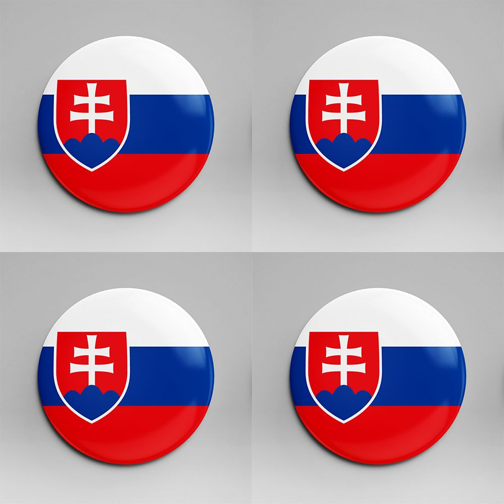 Набор из 4 магнитов 58 мм флаг Словакия #1
