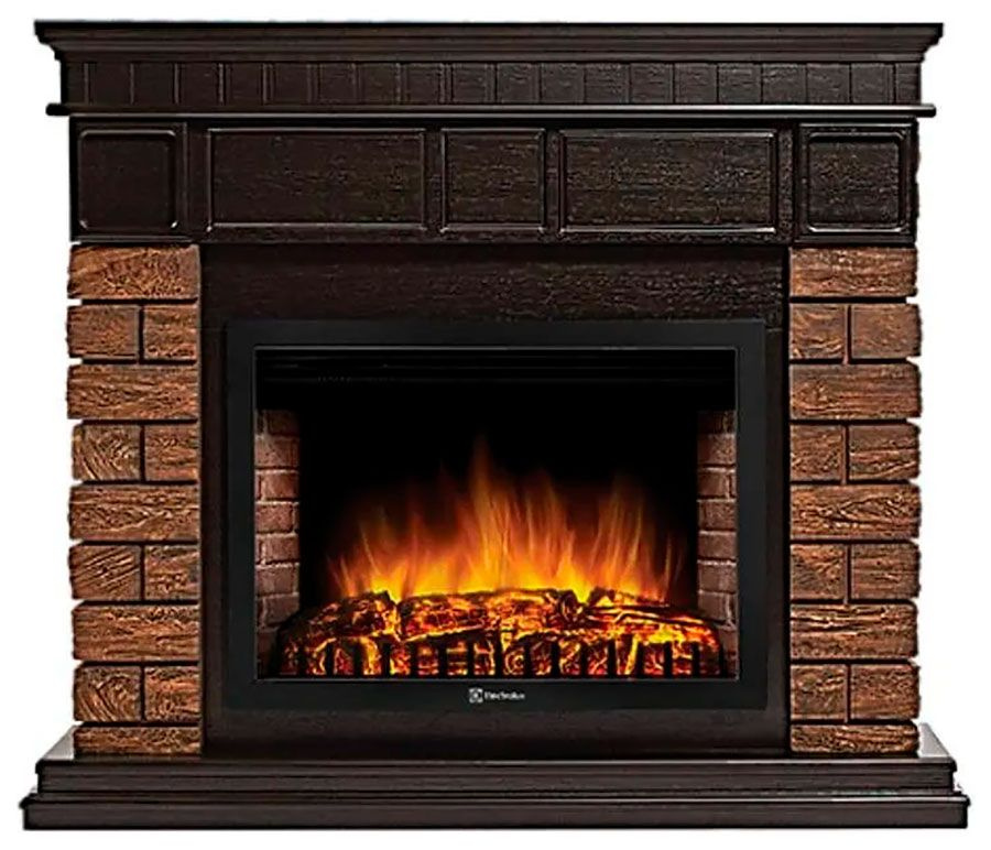 Портал Firelight Bricks Wood 30, камень темный, шпон венге (НС-1287018) #1