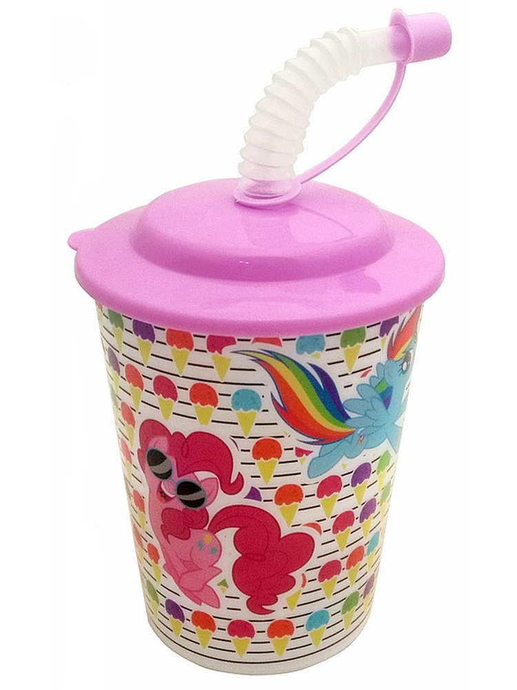 Бокал "My Little Pony" 400 мл с крышкой и трубочкой - купить с ...