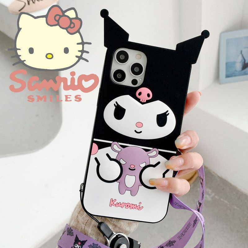 Sanrio Kuromi Подходит для чехла для телефона Apple iPhone 11 Куроми Санрио Со шнурком  #1