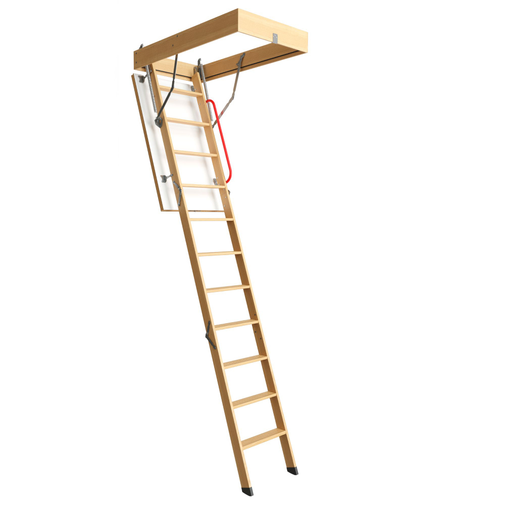 Чердачная лестница с люком 70*120*300 см утепленная деревянная для дома Docke Premium (лесенка складная #1