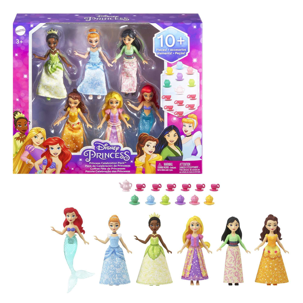 Disney Игрушки Princess, 6 Маленьких Кукол и Аксессуаров HLW91 - купить с  доставкой по выгодным ценам в интернет-магазине OZON (1326787062)