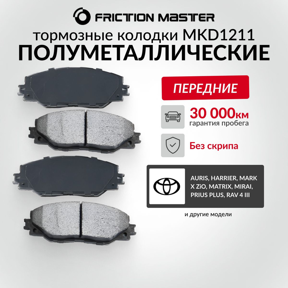 Колодки тормозные Friction Master MKD1211 Передние - купить по низким ценам  в интернет-магазине OZON (151978093)