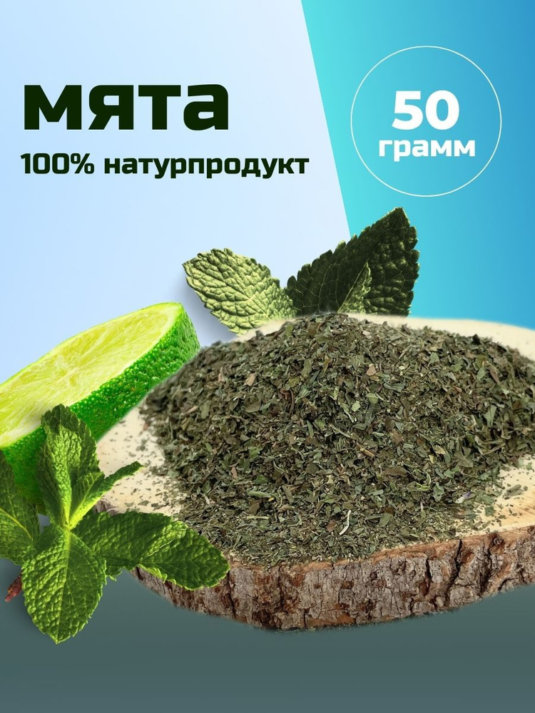 Мята сушёная "Рубль бережёт" трава, 50г, травяной сбор/ чай успокаивающий, ароматный  #1