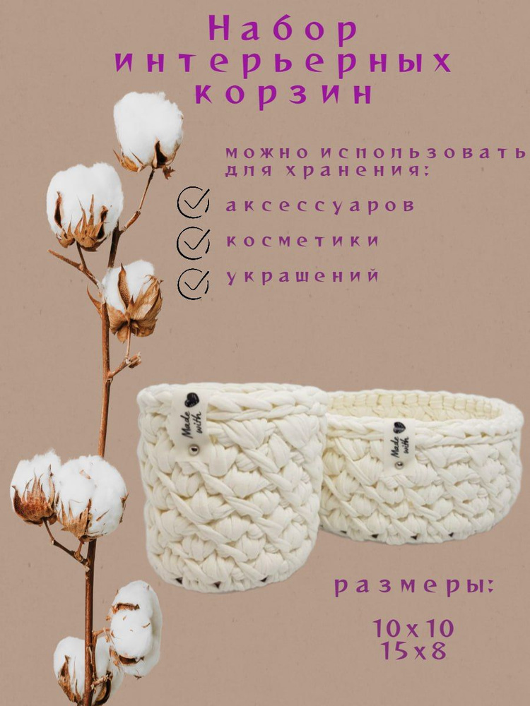 Веснушкин Shop Корзина плетеная длина 10 см, ширина 10 см, высота 10 см.  #1