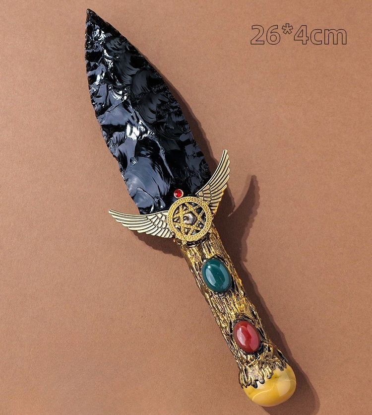 Обсидиановое,Нож ритуальный каменный - купить с доставкой по выгодным ...