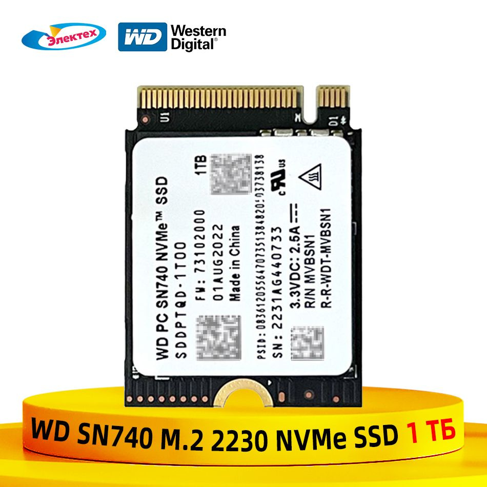 1 ТБ Внутренний SSD-диск Western Digital 3D NAND 2230 WD SSD SN740