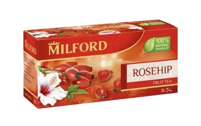 Чай Milford Шиповник фруктовый в пакетиках, 20х2г - купить с доставкой ...